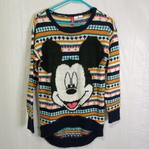 DIVIDED By H & M Disney Mickey Mouse Mohair Blend Striped Sweater Pullover Sz 2